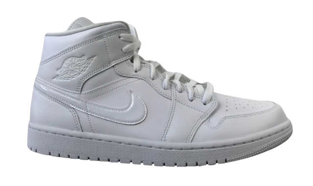 Jordan 1 Mid Triple White