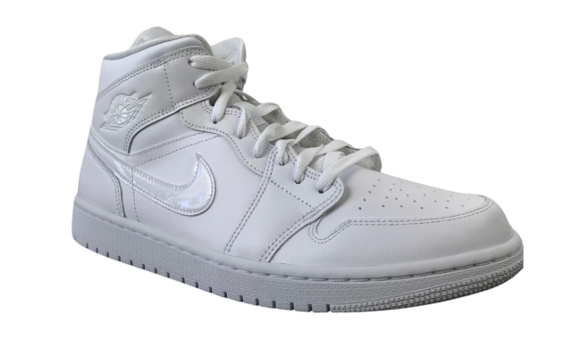 Jordan 1 Mid Triple White