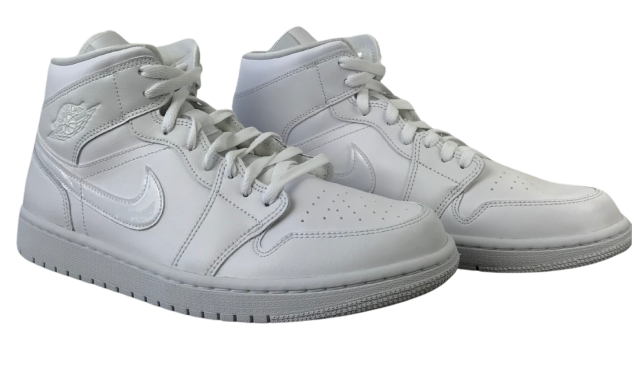 Jordan 1 Mid Triple White