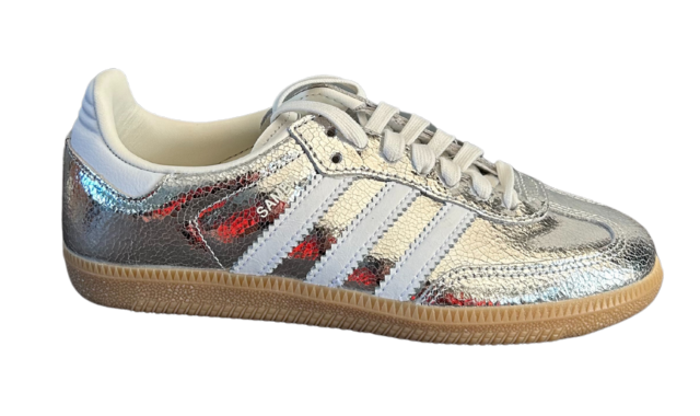 Adidas Samba OG Silver Metallic Cracked Leather (W)