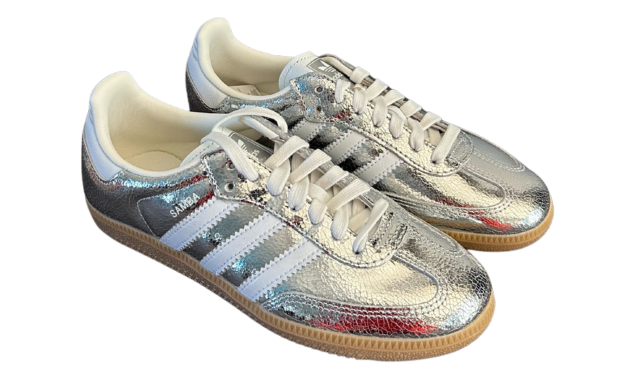 Adidas Samba OG Silver Metallic Cracked Leather (W)