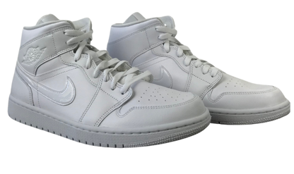 Jordan 1 Mid Triple White